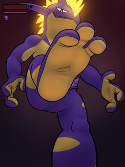 3_toes barefoot countershade_feet countershading death dominant featureless_crotch feet first_person_view foot_focus gameplay_mechanics grin gui health_bar hud looking_at_viewer low-angle_view paws raised_foot smile snuff soles solo toes bitcoon nintendo pokemon amped_toxtricity generation_8_pokemon pokemon_(species) toxtricity 2019 3:4 absurd_res hi_res