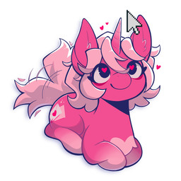 female feral fur hair horn loafing mane mouse_cursor pink_body pink_fur pink_hair pink_mane simple_background solo conditional_dnp fervourbunny hasbro my_little_pony mythology fan_character love_letter_(fervourbunny) equid equine mammal mythological_creature mythological_equine unicorn 1:1 absurd_res hi_res