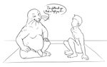 anthro casual_nudity dialogue duo feet flaccid foreskin genitals humanoid_feet humanoid_hands long_foreskin male moobs nude overweight overweight_anthro overweight_male penis plantigrade simple_background sitting text unretracted_foreskin whiskers white_background fizzpop beastars sagwuan_(beastars) human mammal marine pinniped seal spotted_seal 2020 black_and_white english_text hi_res line_art monochrome