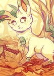 ambiguous_gender autumn autumn_leaves brown_eyes cat_smile day feral fur leaf leaf_tail mouth_closed outside paws plant pupils quadruped solo standing tail tree white_pupils flavia-elric nintendo pokemon eeveelution generation_4_pokemon leafeon pokemon_(species) 2018 absurd_res digital_media_(artwork) hi_res