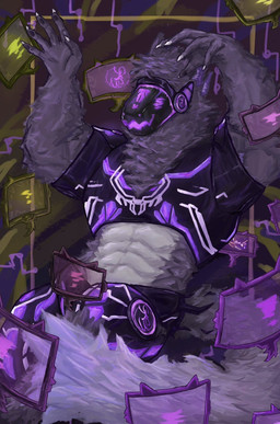 anthro black_body bottomwear cat_ear_panties cat_tail claws clothed clothing fur future futuristic futuristic_clothing machine male muscular muscular_anthro muscular_male purple_body purple_eyes purple_fur screen shirt shorts solo technology topwear youtuber unknown_artist youtube kaiserwolf6 canid canine mammal protogen digital_media_(artwork) line_art
