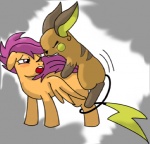 blush brown_fur crossover cub duo equine female feral friendship_is_magic fur hair horse interspecies male my_little_pony nintendo pegasus pokémon pony purple_eyes purple_hair raichu scootaloo_(mlp) sex straight unknown_artist video_games wings young
Rating: Explicit
Score: 5
User: reychu
Date: June 16, 2013