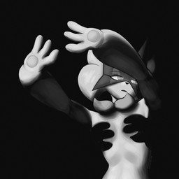anthro anthrofied biped black_background breasts eyebrows eyelashes female female_anthro fur hair looking_away mask open_mouth pawpads pokemorph shadow simple_background small_breasts solo standing text additionalespeon333 nintendo pokemon shadow_hands_challenge felid feline generation_9_pokemon mammal meowscarada pokemon_(species) 1:1 2026 absurd_res artist_name digital_drawing_(artwork) digital_media_(artwork) greyscale hi_res meme monochrome shaded
