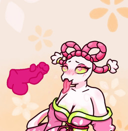 anthro asian_clothing big_breasts blush blush_lines bodily_fluids breasts breath clothed clothing cum cum_in_mouth cum_inside cum_on_face cum_on_penis cumshot duo east_asian_clothing ejaculation female genital_fluids genitals green_eyes head_accessory heart_eyes heart_symbol japanese_clothing kimono long_tongue looking_at_genitalia looking_at_penis looking_pleasured makeup male male/female masturbation non-mammal_breasts partially_clothed penis pink_clothing pink_kimono smile tongue lunatic_cultist_(artist) deltarune undertale_(series) mantis_(deltarune) arthropod darkner flower_mantis humanoid insect mantis orchid_mantis animated no_sound short_playtime video