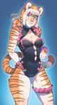 accessory breasts clothing female garter lingerie solo teddy_(clothing) luxar92 pancake_(luxar92) felid mammal pantherine tiger hi_res