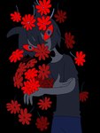 ambiguous_gender anthro black_background clothed clothing flower plant simple_background solo 87sukiyaki unknown_species 2024 dated hi_res