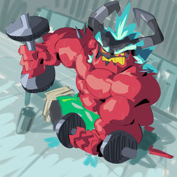 athletic_wear big_muscles bodily_fluids exercise grimace gym horn huge_muscles male muscular muscular_male shirtless_male solo sweat tail weightlifting workout wetyuip sega sonic_the_hedgehog_(series) the_deadly_six zavok zeti zeti_(species) 1:1 absurd_res hi_res