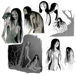 ambiguous_feral ambiguous_gender bedding black_hair black_pubes blanket breasts creepy creepy_smile duo elderly_female female female_human feral hair hanged horror_(theme) human_focus long_hair mouth_closed nipples nude nude_female nude_human open_mouth open_smile pubes ribs skinny_female skinny_human small_breasts smile jejejunum jejunum_(jejejunum) ambient_arthropod ambient_fly ambient_insect human mammal 1:1 2025 digital_media_(artwork) hi_res