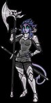 5_fingers alpha_channel armor biped female fingers hair hi_res holding_object holding_weapon horn horned_humanoid humanoid humanoid_pointy_ears jam_(artist) not_furry simple_background solo spade_tail tail tailed_humanoid tiefling transparent_background weapon