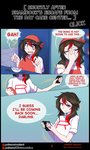 clothed clothing dialogue female human_only not_furry shirt solo text text_on_clothing text_on_shirt text_on_topwear topwear matemi nintendo pokemon team_rocket caitlyn_(moonlitcaitlyn) human mammal comic english_text