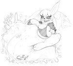 anthro belly big_belly big_breasts breasts bulging_breasts digestion digestion_noises digital_drawing_(artwork) digital_media_(artwork) eeveelution face_imprint female female_pred foot_on_belly generation_4_pokemon glaceon hand_on_own_breast hi_res holding_breast huge_belly huge_breasts imprint licking licking_lips muffled nintendo pokemon pokemon_(species) razzbian same_size_vore struggling struggling_prey tongue unseen_prey unwilling_prey vore