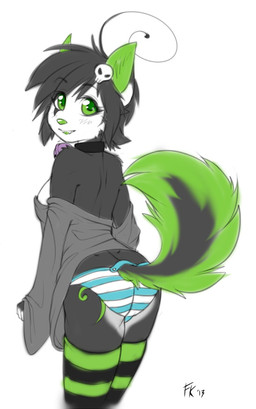 alternative_fashion anthro bell biped black_body black_fur black_hair blush bone bottomwear breasts butt clothed clothing collar emo fangs female fur furgonomic_bottomwear furgonomics green_body green_eyes green_fur green_nose green_tongue hair kemono looking_at_viewer looking_back multicolored_clothing multicolored_panties multicolored_underwear open_mouth panties pattern_bottomwear pattern_clothing pattern_panties pattern_underwear rear_view short_hair simple_background skimpy skull slave solo standing striped_bottomwear striped_clothing striped_panties striped_underwear stripes tail tail_button_bottoms tail_clothing tattoo teeth text tongue two_tone_clothing two_tone_panties two_tone_underwear underwear wedgie white_background white_body white_fur conditional_dnp fluff-kevlar canid canine canis domestic_dog mammal 2013 digital_drawing_(artwork) digital_media_(artwork) english_text green_theme