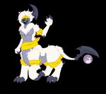 bandage blindfold female simple_background transparent_background hyperchibiabsol nintendo pokemon absol generation_3_pokemon pokemon_(species) pokemon_taur taur alpha_channel hi_res