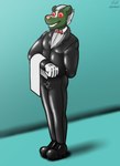 brainwashing bulge butler clothing hypnosis identity_death latex mind_control suit furious~foxy ron_(greenpanunk) mammal mephitid skunk absurd_res hi_res