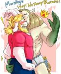 2015 5_fingers adventure_time anthro asgore_dreemurr beard blonde_hair blush boss_monster_(undertale) bovid briefs butt butt_grab caprine cartoon_network clothed clothing crossover crown dated duo facial_hair felid fingers hair hand_on_butt headgear hi_res horn long_ears male male/male mammal mature_anthro mature_male nipples simple_background tsukima_luna undertale undertale_(series) underwear vampire vampire_king white_background white_briefs white_clothing white_underwear