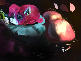 anthro big_butt butt clothing earbuds electronics female fur giggle hair headphones holding_object huge_butt laugh lying nude on_side phone simple_background smile solo sweatshirt tailless text topwear yo_zee mammal absurd_res digital_media_(artwork) english_text hi_res