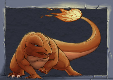 4_toes 5_fingers ambiguous_gender anthro blue_eyes claws countershade_tail countershade_torso countershading feet finger_claws fingers fire flaming_tail front_view head_turned looking_aside open_mouth orange_body pupils semi-anthro solo tail tan_body tan_countershading toe_claws toes tongue_showing white_sclera deriaz nintendo pokemon charmander generation_1_pokemon pokemon_(species) 2013 digital_drawing_(artwork) digital_media_(artwork) full-length_portrait portrait