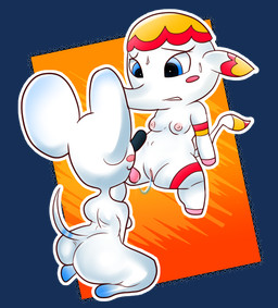 abstract_background anthro big_butt blue_eyes blush bodily_fluids breasts butt cunnilingus duo female female/female fur genitals kneeling nipples nude oral saliva saliva_string sex shirt_down shortstack sitting smile spread_legs spreading sweat tongue tongue_out vaginal vulva white_body white_fur damn_lasso_tool animal_crossing nintendo dora_(animal_crossing) margie_(animal_crossing) elephant elephantid house_mouse mammal mouse murid murine proboscidean rodent 2015 alpha_channel