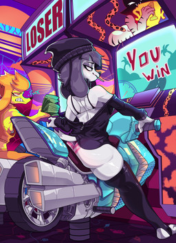 angry anthro arcade big_butt black_clothing bra breasts butt candy clothing dessert dog_tail duo evelin_(doorglin) female female/female floppy_ears food footwear gaming glistening glistening_butt grey_clothing grey_hair grey_legwear hair legwear lollipop money motorcycle orange_hair panties pink_clothing pink_panties pink_underwear playing_video_game slim small_breasts smile socks thigh_highs thigh_socks underwear vehicle white_body yellow_body doorglin fifi_(somemf) jackie_(somemf) canid canine canis domestic_dog felid leopard mammal pantherine poodle absurd_res hi_res