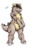 anthro breasts claws featureless_breasts female red_eyes simple_background solo rubtox nintendo pokemon generation_1_pokemon kangaskhan pokemon_(species) 2016 absurd_res hi_res signature