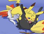 69_position anthro balls bodily_fluids cum cum_in_mouth cum_inside duo erection fellatio fur genital_fluids genitals knot male male/male male_penetrated male_penetrating male_penetrating_male nude oral penetration penile penis sex simple_background milachu92 nintendo pokemon fan_character pikujo braixen generation_1_pokemon generation_6_pokemon mammal pikachu pokemon_(species) 2019 digital_media_(artwork)