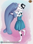 breasts clothing digitigrade dress female heterochromia plushie small_breasts spots spotted_nose lordofnothin1 canid canine canis dalmatian domestic_dog mammal manatee marine sirenian 3:4 hi_res tagme