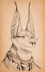 anthro fur looking_at_viewer male solo text thewyvernsweaver last_fables lord_vangria canid canine canis jackal mammal maned_wolf 2023 absurd_res english_text hi_res