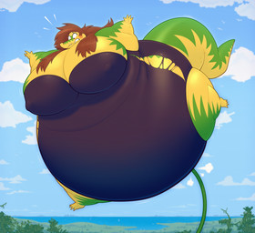 air_inflation aircraft airship ambiguous_penetration belly belly_expansion big_belly big_breasts body_inflation breast_expansion breasts brown_hair clothing cloud expansion female floating green_body green_hose hair hose hose_in_butt hose_inflation huge_belly huge_breasts hyper hyper_belly hyper_breasts hyper_inflation immobile inflation penetration sky spherical_inflation torn_clothing vehicle whimper yellow_body ridiculouscake alligal_(fuusenroba) alligator alligatorid crocodilian reptile scalie 2024 absurd_res hi_res