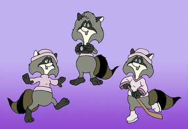 3_toes 4_fingers anthro blue_eyes camera clothing feet female fingers footwear happy hat headgear headwear hockey hoodie paws pupils shoes smile solo sport sweater toes toony topwear turtleneck krdoz_(artist) the_raccoons melissa_raccoon