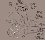 after_sex after_vaginal anthro asking asking_viewer bedroom_eyes big_breasts big_butt big_eyes biped black_text bodily_fluids breasts butt cellulite closed_smile clothed clothing clothing_down container counter cum cum_on_butt cum_on_leg cup dialogue elderly elderly_anthro elderly_female ellipsis exposed_back eyebrows eyelashes female fingers genital_fluids half-closed_eyes head_turned holding_container holding_cup holding_object kettle leaning leaning_forward legs_together licking licking_lips licking_own_lips looking_at_viewer looking_back looking_back_at_viewer markings mature_anthro mature_female mouth_closed name_drop name_in_dialogue narrowed_eyes partially_clothed partially_clothed_anthro partially_clothed_female pointy_ears prick_ears question raised_eyebrow robe robe_down sagging_breasts seductive smile smiling_at_viewer snout solo standing steam tag_question tail talking_to_viewer text thanking thick_thighs three-quarter_view tongue tongue_out whisker_markings pokachu_(artist) cartoon_network the_amazing_world_of_gumball mary_senicourt domestic_cat felid feline felis mammal 2025 digital_drawing_(artwork) digital_media_(artwork) english_text greyscale monochrome