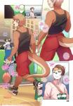 adrian_iliovici anthro athletic ball basketball basketball_(ball) berry_(tokifuji) biceps blush canid canine clothed clothing comic countershading dialogue digital_media_(artwork) english_text femboy footwear group hi_res male mammal milo_stefferson mustelid open_mouth otter outside shirt shoes smile sound_effects standing tank_top text thought_bubble tokifuji topwear url