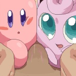 ambiguous_gender big_eyes blue_eyes bodyjob cheekjob duo_focus fake_titfuck first_person_view genitals group interspecies looking_at_viewer male male/ambiguous male_pov penis pink_body pink_skin pokephilia rubbing_cheek sex squish unknown_artist kirby_(series) nintendo pokemon kirby alien generation_1_pokemon human jigglypuff mammal pokemon_(species) waddling_head 1:1 aliasing crossover digital_media_(artwork) low_res oekaki