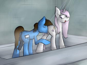 animal_genitalia animal_penis anus cunnilingus cutie_mark duo equine_genitalia equine_penis erection female female_penetrated feral feral_on_feral feral_penetrated feral_penetrating feral_penetrating_feral genitals hair horn looking_back male male/female male_penetrating male_penetrating_female nude oral penetration penis sex shower snout_fuck vaginal wet marsminer friendship_is_magic hasbro my_little_pony mythology fan_character fleur_de_lis_(mlp) sky_dive_(character) equid equine mammal mythological_creature mythological_equine unicorn 2015 digital_media_(artwork) hi_res