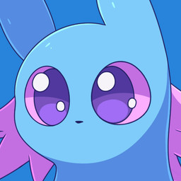 ambiguous_gender blinking blue_ears blue_face blue_head multicolored_body open_mouth pink_tongue purple_eyes solo tongue yawn usv02 rain_world videocult rivulet_(rain_world) slugcat 1:1 2025 animated loop low_res