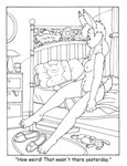 anthro bed bed_sheet bedding bedroom breasts clothed clothing dialogue doll ear_piercing female footwear furniture nipples panties piercing pillow scut_tail shoes short_tail slippers solo tail text topless underwear steamfox imbri_(steamfox) lagomorph leporid mammal rabbit black_and_white english_text monochrome