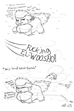 ambiguous_feral ambiguous_gender baby_talk blown_away bodily_fluids crying dialogue eyes_closed feral fur good_parenting group hair midair neonate open_mouth outside quadruped running runny_nose snot snow snowing struggling stuck tail tears text wind young young_ambiguous young_feral anonymous_artist fluffy_pony fluffy_pony_(species) mammal 2:3 black_and_white digital_media_(artwork) english_text hi_res monochrome