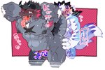 abs anal anthro blue_eyes blush duo from_behind_position fur kemono male male/male male_penetrated male_penetrating male_penetrating_male muscular muscular_anthro muscular_male nude overweight overweight_male pecs penetration rough_sex sex striped_body striped_fur stripes white_body white_fur clawlion lifewonders live_a_hero mythology giansar sadayoshi canid canine dragon mammal mythological_creature mythological_scalie scalie hi_res