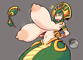 apode areola big_breasts breasts female grey_background headgear legless nipples serpentine simple_background solo split_form yellow_eyes fupoo league_of_legends riot_games tencent cassiopeia_(lol) draconcopode lamia reptile scalie snake 2025
