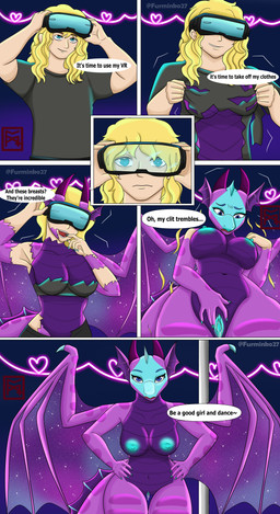 anthro areola blonde_hair blue_areola blue_eyes blue_nipples blue_vulva breast_growth breasts female gender_transformation genitals good_girl growth hair human_to_anthro male masturbation membrane_(anatomy) membranous_wings mtf_transformation nipples nude solo species_transformation tail text transformation transformation_sequence vulva wings furminko27 mythology dragon human mammal mythological_creature mythological_scalie scalie 2026 absurd_res comic digital_media_(artwork) english_text hi_res