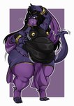 after_vore belly belly_dancer big_butt black_body black_hair black_scales bracelet butt clothing femboy grin hair jewelry legwear long_hair looking_at_viewer male male_pred overweight overweight_male pasties purple_body purple_eyes purple_scales scales smile smiling_at_viewer solo tail teeth thick_thighs thigh_highs veil vore weight_gain wide_hips ecchipandaa mythology sevara_montagne animal_humanoid dragon dragon_humanoid humanoid mythological_creature mythological_scalie scalie scalie_humanoid absurd_res hi_res