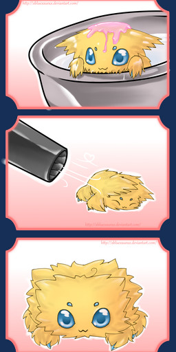 :3 ambiguous_gender bath blue_eyes dryer fluffy hair_dryer looking_at_viewer soap text water wet yellow_body bluehonk nintendo pokemon generation_5_pokemon joltik pokemon_(species) alpha_channel comic hi_res url