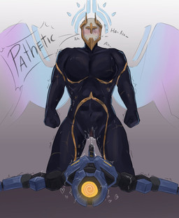 ambiguous_gender andromorph andromorph/ambiguous andromorph_humanoid armor biped black_body blush bodily_fluids cowgirl_position cum dominant duo erection from_front_position front_view fucked_silly genital_fluids genitals headgear headgear_only heart_symbol helmet helmet_only humanoid_genitalia humanoid_vulva intersex intersex/ambiguous intersex_humanoid lying machine male male_humanoid mastectomy_scar not_furry nude on_back on_bottom on_top penis power_bottom scar sex vulva wings big_lizard_brain_(artist) new_blood_interactive ultrakill gabriel_(ultrakill) v1_(ultrakill) angel humanoid robot 2025 digital_media_(artwork) hi_res trans_(lore) trans_man_(lore)