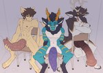 animal_genitalia animal_penis anthro antlers athletic athletic_anthro athletic_male balls bedroom_eyes big_balls big_penis chair equine_genitalia equine_penis erection fur furniture genitals group half-erect horn huge_penis hybrid_genitalia hybrid_penis hyper hyper_genitalia hyper_penis knot knotted_equine_penis knotted_penis looking_at_viewer male masturbation narrowed_eyes nipples penis seductive spread_legs spreading tapering_penis tongue tongue_out trio vein veiny_penis unit_no04 mythology amphyr_(kyzermutt) kyzermutt unit_04 canid canine deer dragon furred_dragon furred_scalie hybrid mammal mythological_creature mythological_scalie scalie absurd_res hi_res