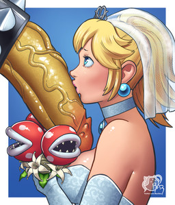 accessory anthro big_penis black_cock_ring blonde_hair blue_background blue_eyes border bouquet choker clothing cock_ring crown disembodied_penis dress erection female flower flower_bouquet genitals glans grey_choker grey_jewelry grey_necklace group hair headgear huge_penis human_focus human_on_anthro interspecies jewelry kissing larger_anthro larger_male lipstick looking_up makeup male male/female necklace not_furry_focus nubbed_penis orange_glans pearl_ear_ring penis penis_accessory penis_jewelry penis_kissing pink_lipstick plant ponytail side_view simple_background size_difference smaller_female smaller_human solo_focus spiked_cock_ring spikes tan_body tan_skin tiara vein veiny_penis wedding_dress wedding_veil white_border white_clothing white_dress yellow_penis razillon mario_bros nintendo super_mario_odyssey bowser princess_peach dragon_koopa elemental_creature flora_fauna human koopa mammal piranha_plant scalie hi_res