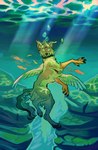 4_fingers 4_toes ambiguous_gender digitigrade feathered_wings feathers feet feral fingers fur looking_at_viewer solo tan_body tan_fur toes underwater water wings yellow_eyes hoot_(artist) pidge_(hoot) avian canid canine canis domestic_dog hybrid mammal 2022 digital_media_(artwork) hi_res