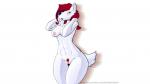 abs anthro biped blush breasts female fur genitals hair looking_at_viewer nipples pubes pussy red_eyes red_hair short_tail simple_background solo standing tail thigh_gap white_background acethebigbadwolf silvia_(acethebigbadwolf) canid canine mammal digital_media_(artwork)