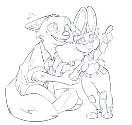 anthro clothing collared_shirt controller dress_shirt duo female game_controller gesture hand_gesture knee_pads looking_offscreen looking_up male male/female necktie open_mouth open_smile pointing police police_badge police_uniform scut_tail shirt short_tail sitting smile standing tail topwear uniform bl394 disney zootopia judy_hopps nick_wilde canid canine european_rabbit fox lagomorph leporid mammal oryctolagus rabbit red_fox true_fox absurd_res hi_res sketch