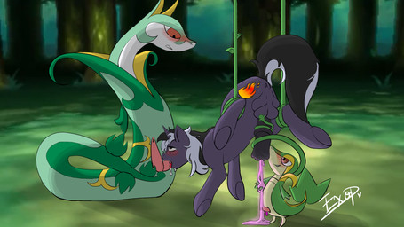 2_penises 4_balls animal_genitalia animal_penis balls big_balls big_penis blush bodily_fluids bound cum cum_in_mouth cum_inside cum_on_hand cum_on_penis cutie_mark dominant equine_genitalia equine_penis erection feral fur genital_fluids genitals glowing glowing_cum group hair hemipenes horn larger_dom larger_male larger_sub legs_tied looking_at_another looking_down looking_down_at_partner looking_up_at_partner male male/male medial_ring multi_balls multi_genitalia multi_penis nude open_mouth oral penis presenting raised_tail saggy_balls serpentine sex size_difference smile smug spread_legs spreading submissive tail tentacles tongue tongue_out unusual_bodily_fluids unusual_cum unusual_genital_fluids exosharem_(artist) friendship_is_magic hasbro my_little_pony mythology nintendo pokemon farran_height_(oc) equid equine generation_5_pokemon horse mammal mythological_creature mythological_equine pokemon_(species) pony reptile scalie serperior snake snivy unicorn 16:9 digital_media_(artwork) hi_res widescreen