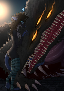 ambiguous_gender anthro bare_back bare_breasts bare_chest bestiality black_body black_clothing black_footwear black_fur black_legwear black_socks black_thigh_highs black_thigh_socks blue_clothing blue_eyes blue_footwear blue_legwear blue_socks blue_tail blue_thigh_highs bodily_fluids brown_hair chest_mouth clothing countershading dripping duo eyewear female female/ambiguous female_on_feral feral footwear fur glasses glowing glowing_eyes grey_body grey_fur hair hand_on_head heart_symbol human_on_feral interspecies larger_feral legwear long_hair looking_at_another multi_eye multicolored_clothing multicolored_footwear multicolored_legwear multicolored_socks multicolored_thigh_highs multicolored_thigh_socks open_mouth orange_eyes pattern_clothing pattern_footwear pattern_legwear pattern_socks ribs saliva saliva_drip size_difference smaller_anthro socks striped_clothing striped_footwear striped_socks stripes tail tail_around_muzzle teeth teeth_showing teratophilia thigh_highs thigh_socks pankallisti dark_souls fromsoftware circe_(pankallisti) human mammal monster murid murine rat rodent sulyvahn's_beast hi_res