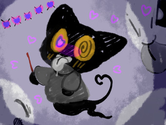 ambiguous_gender blush group heart_eyes heart_symbol solo_focus tongue winte google google_doodle magic_cat_academy momo_(google) felid ghost mammal spirit 2016 4:3
